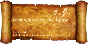 Andrejkovics Julianna névjegykártya