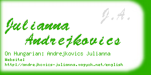 julianna andrejkovics business card